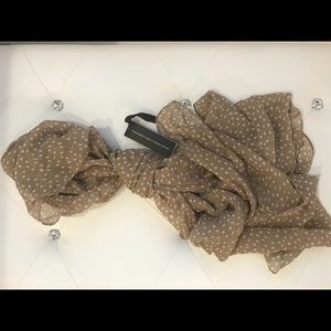 NEW The Limited Tan & White Polka Dot Scarf